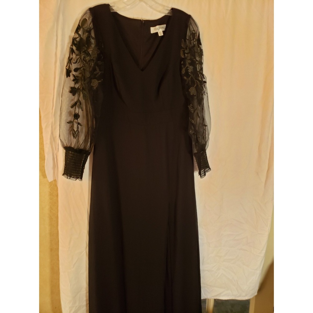 Women's Ever Pretty Black Long Sleeve Lace Maxi Dress Size 12
